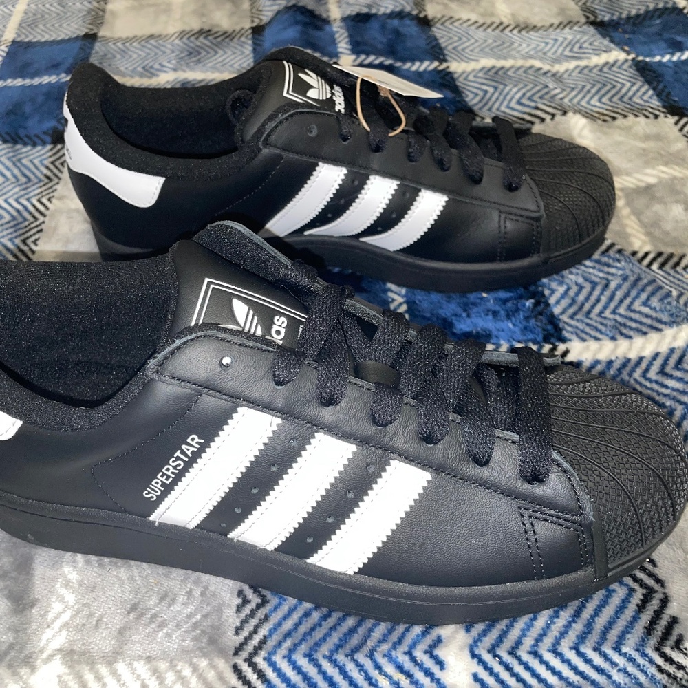 Adidas Unisex Sneakers Black & White Superstar II Size Men 8.5 Women 9.5 NWT